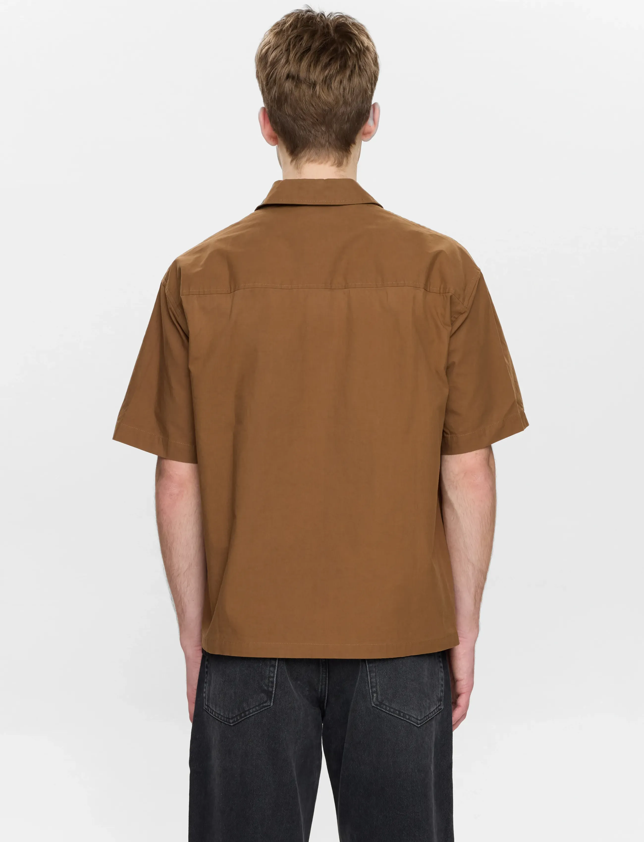 Anerkjendt - AKOTTO COTTON POPLIN SS OVERSHIRT - kollektioner - teak - 5