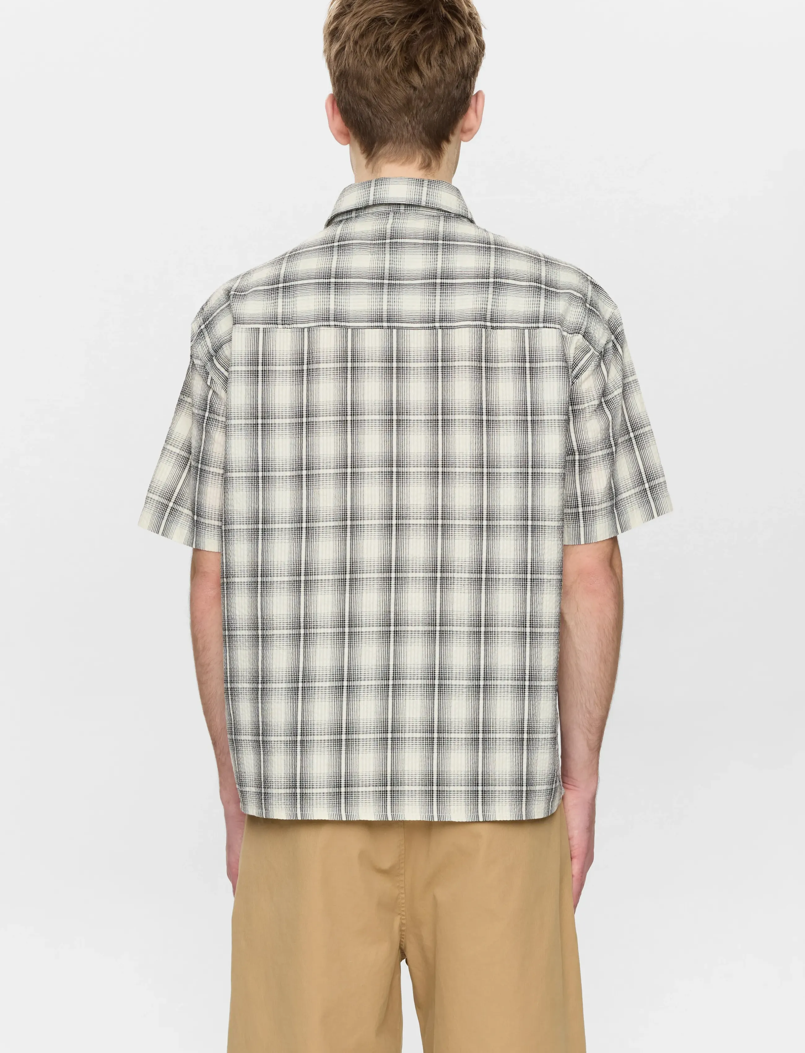 Anerkjendt - AKOTTO SEERSUCKER CHECK SS SHIRT - ternede skjorter - tofu - 5
