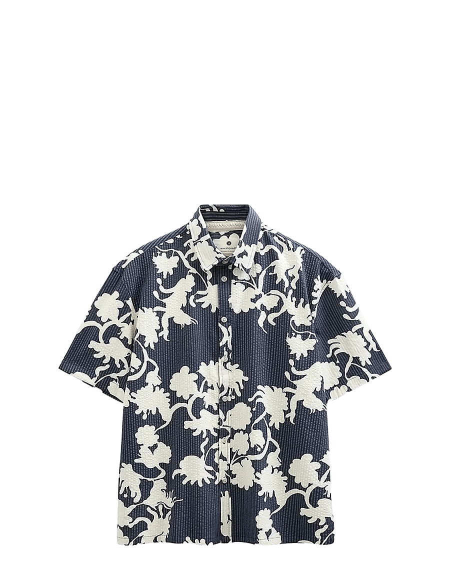 Anerkjendt - AKOTTO AOP SS SHIRT - mønstrede skjorter - sky captain - 1