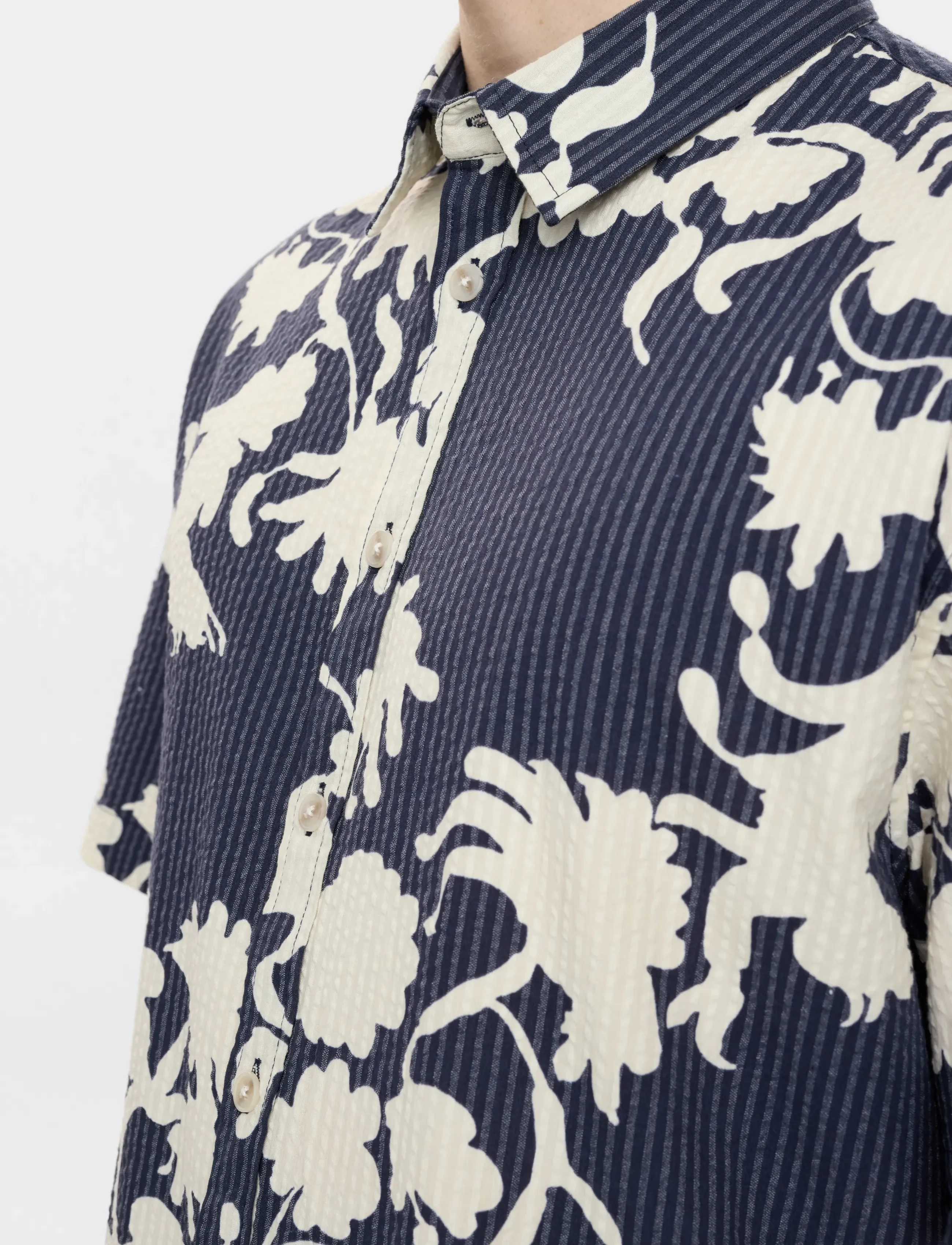 Anerkjendt AKOTTO AOP SS SHIRT - Looks for less - SKY CAPTAIN / navy