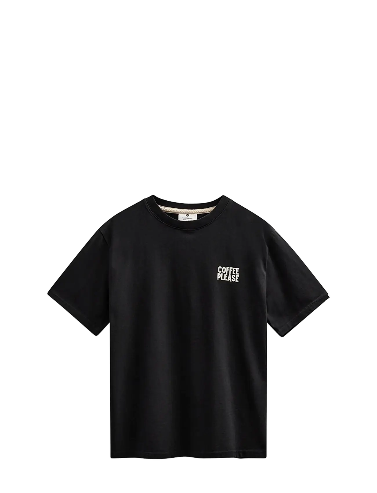Anerkjendt Akvillads Coffeeplease Ss Tee, XL, T-shirts, Schwarz - Short-sleeved, Männerswear