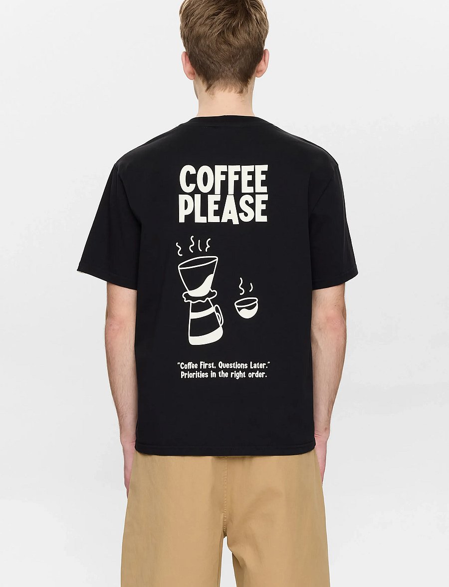 Anerkjendt - AKVILLADS COFFEEPLEASE SS TEE - lühikeste varrukatega t-särgid - caviar - 4