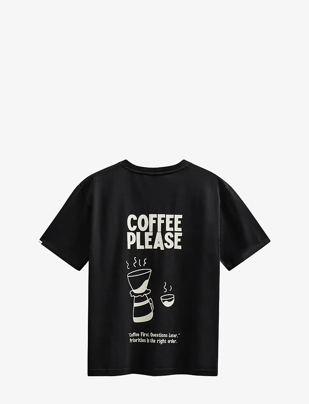 Anerkjendt - AKVILLADS COFFEEPLEASE SS TEE - kortærmede t-shirts - caviar - 1
