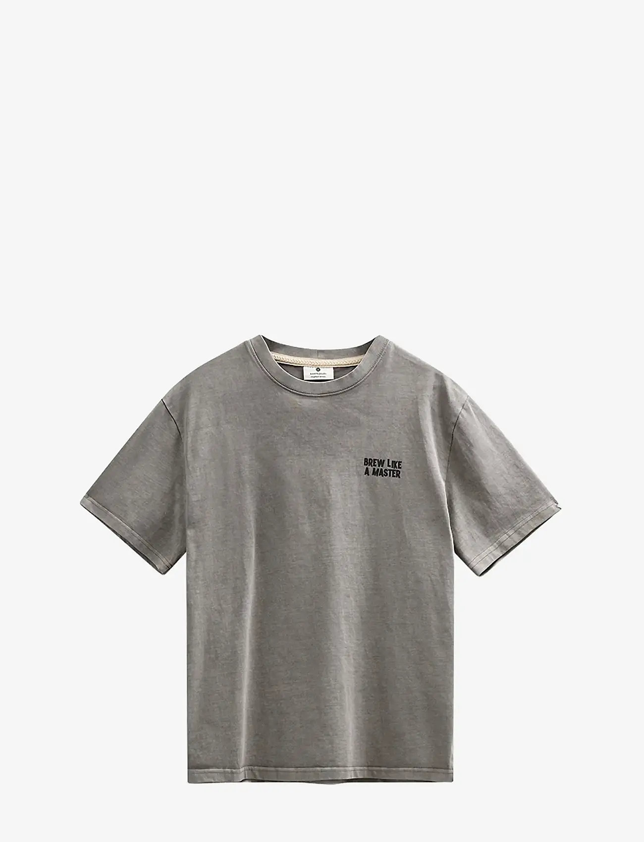 Anerkjendt - AKVILLADS BREWLIKEAMASTER SS TEE - kortærmede t-shirts - gray flannel - 0