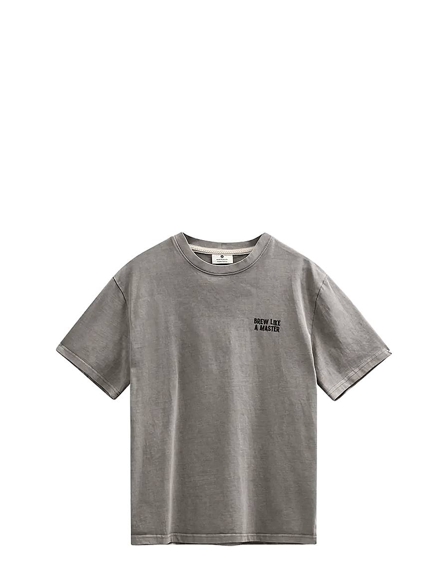 Anerkjendt - AKVILLADS BREWLIKEAMASTER SS TEE - short-sleeved t-shirts - gray flannel - 0