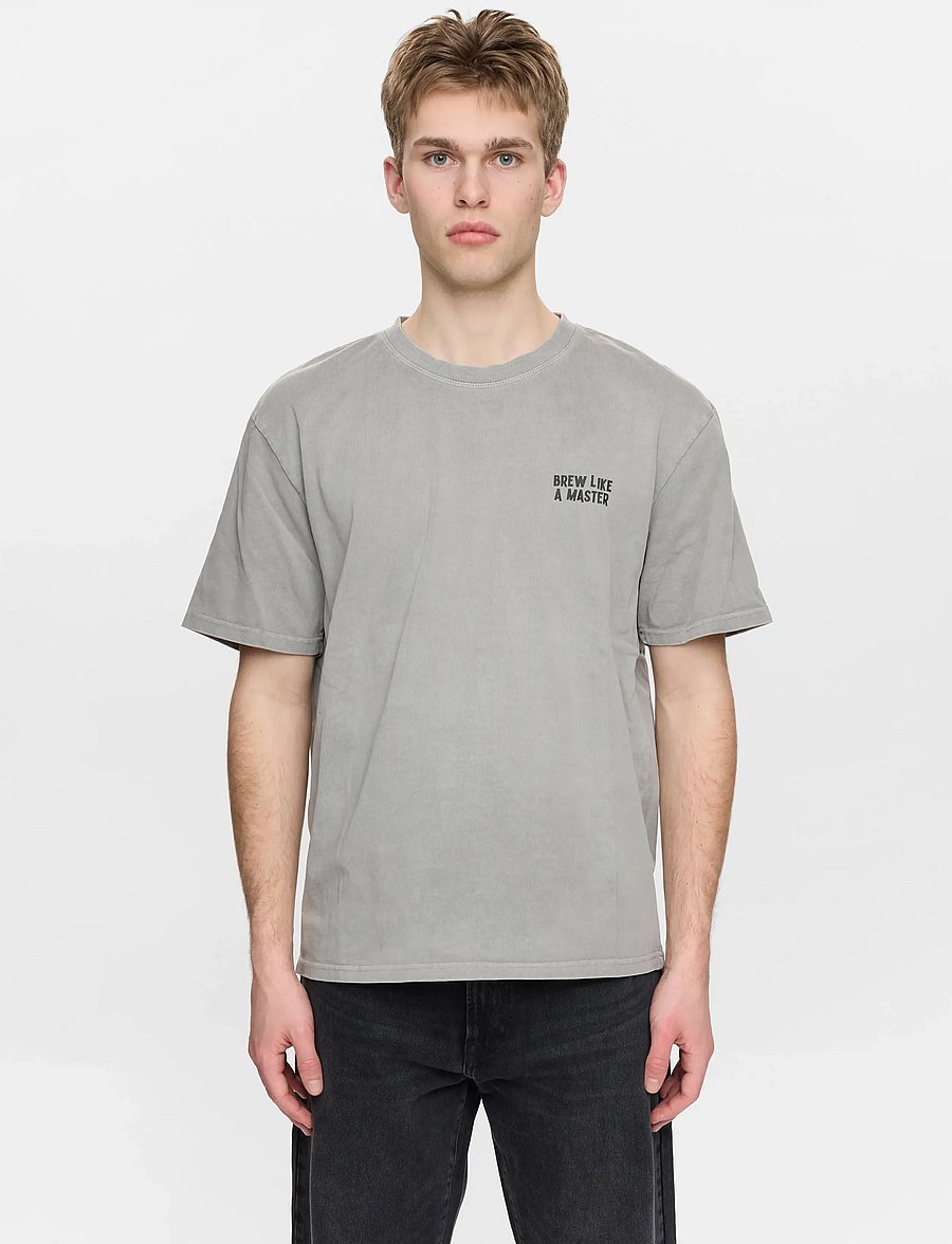 Anerkjendt - AKVILLADS BREWLIKEAMASTER SS TEE - short-sleeved t-shirts - gray flannel - 2