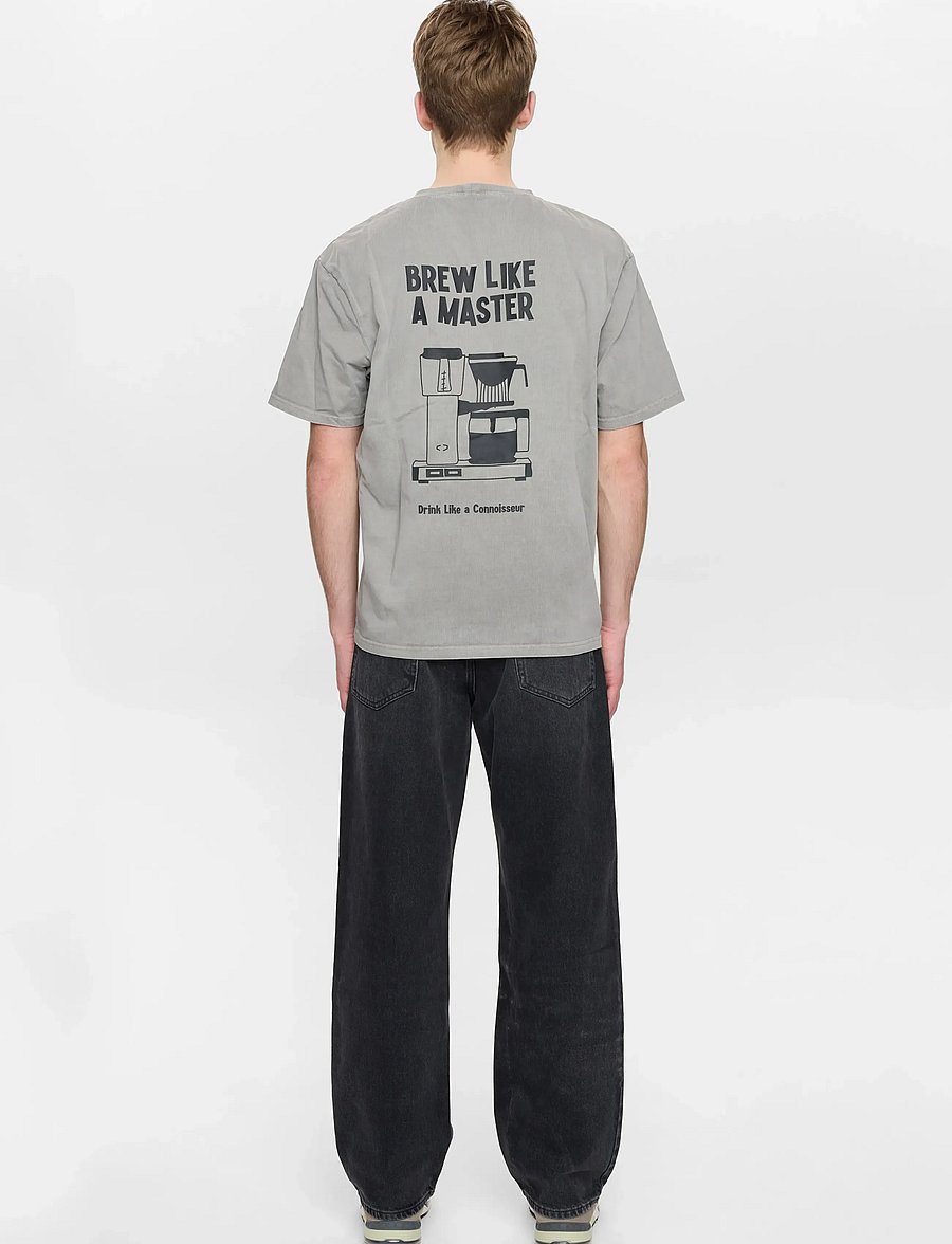 Anerkjendt - AKVILLADS BREWLIKEAMASTER SS TEE - short-sleeved t-shirts - gray flannel - 5