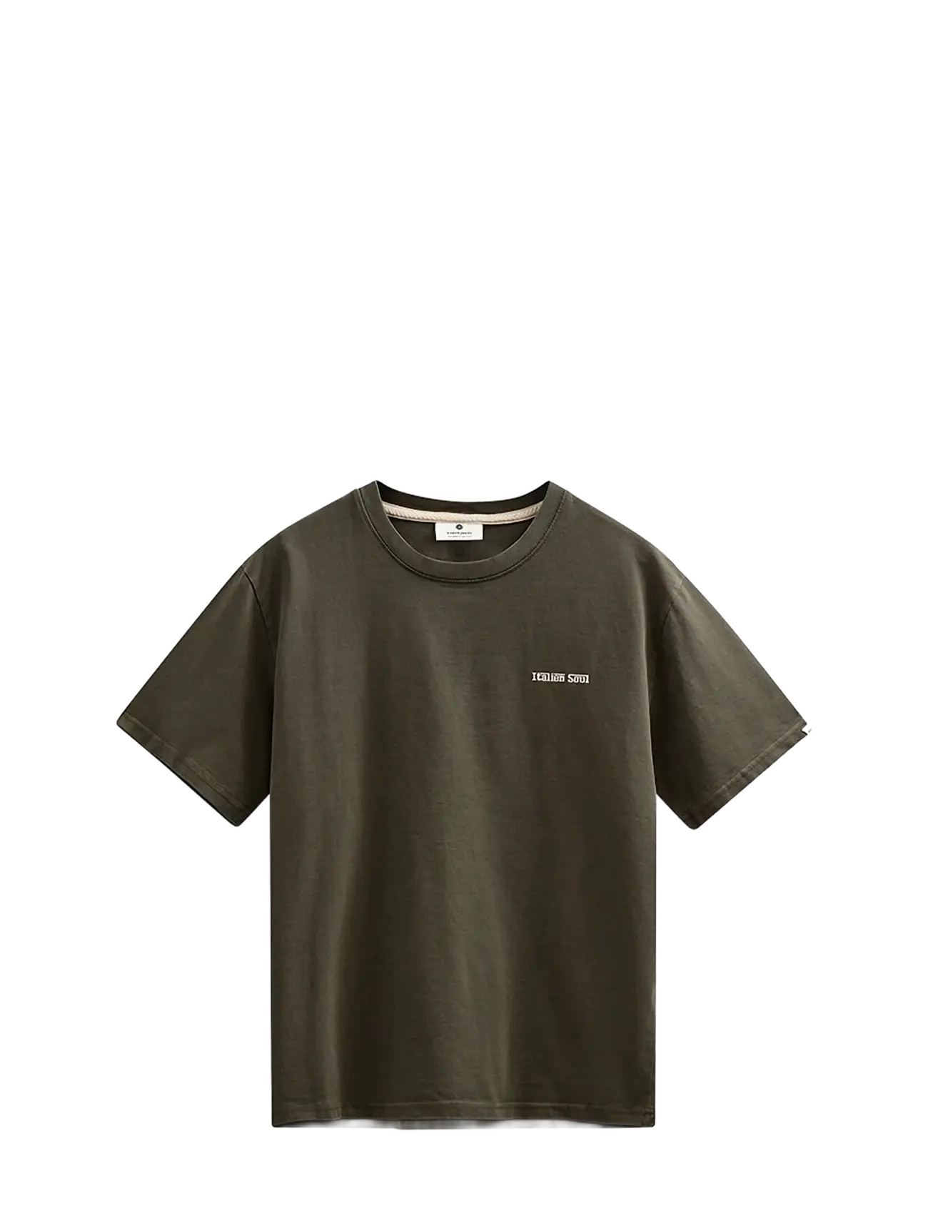Anerkjendt Akvillads Italien Coffe Ss Tee, S, Khaki green, T-Shirts > Kortærmede, Herre