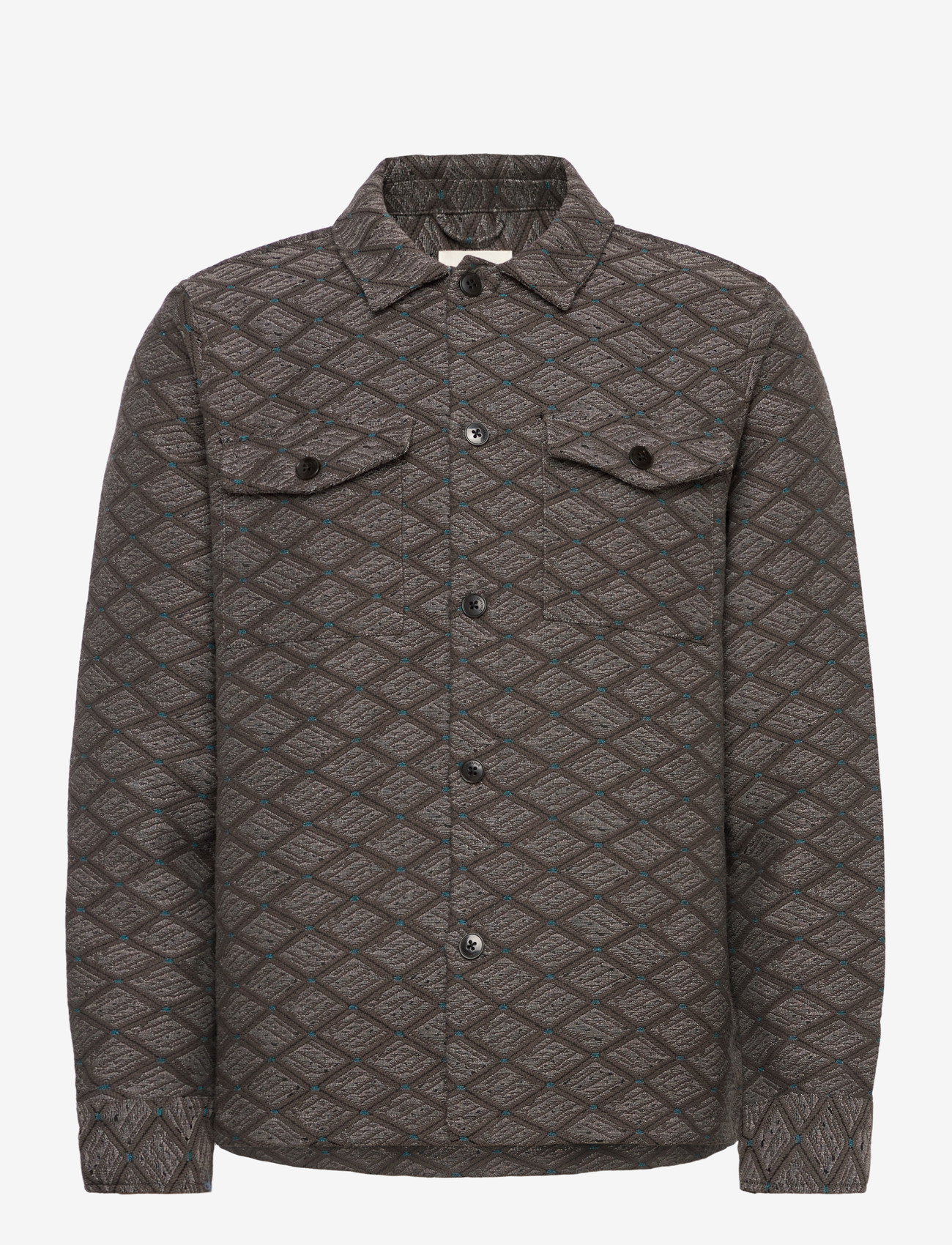 Anerkjendt - AKOSCAR JACQUARD1 OVERSHIRT - kollektioner - granite gray - 0