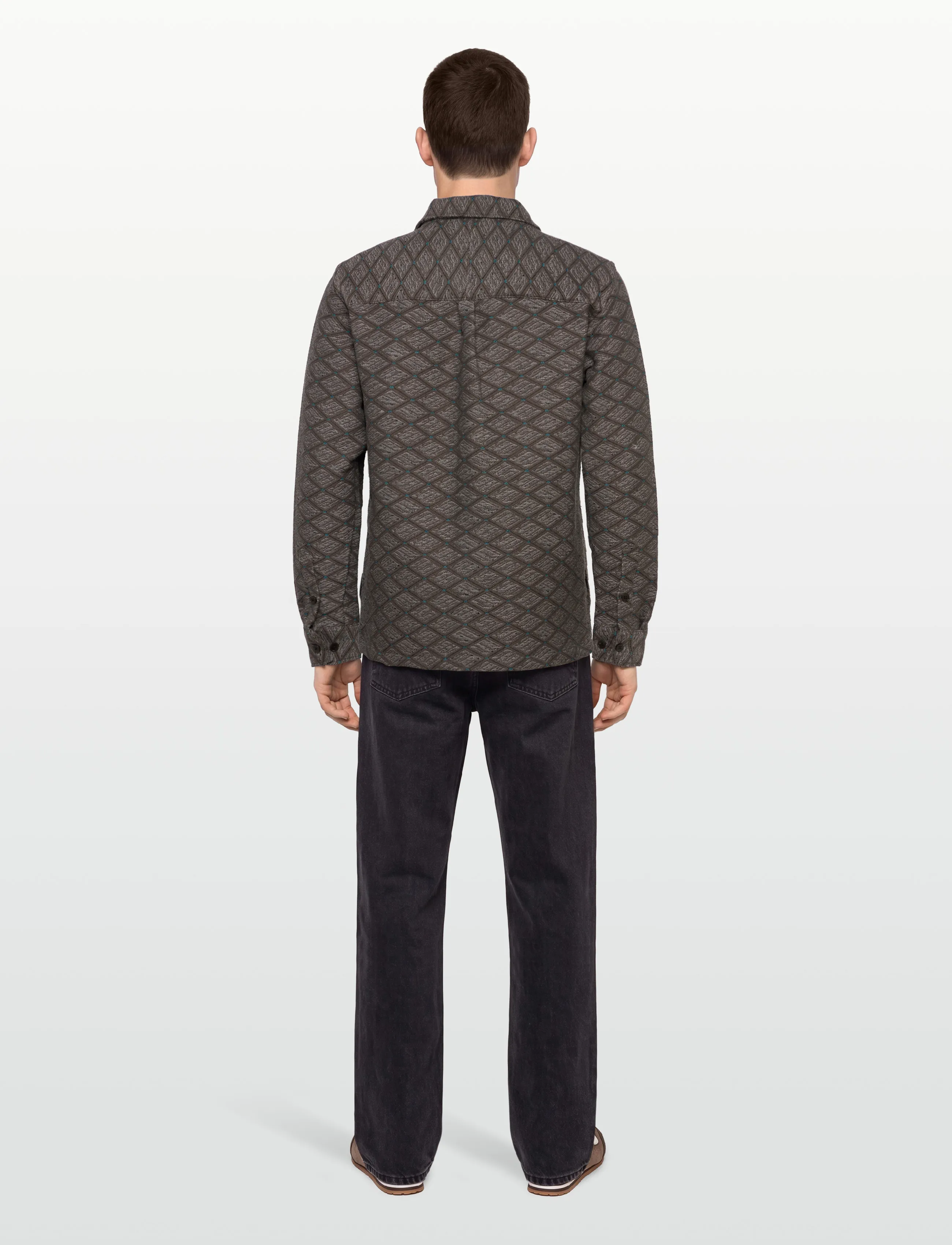 Anerkjendt - AKOSCAR JACQUARD1 OVERSHIRT - Überhemden - granite gray - 4