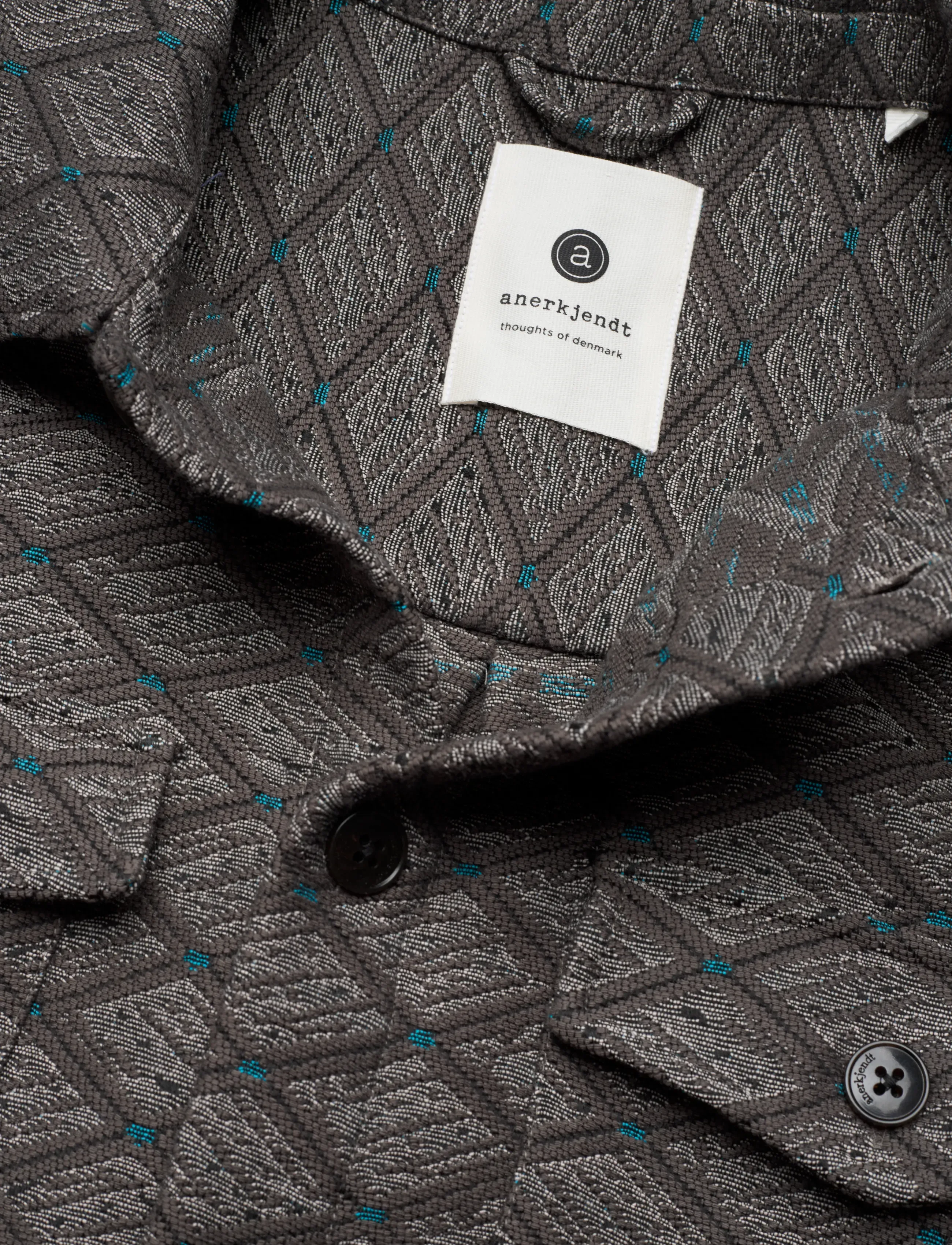 Anerkjendt - AKOSCAR JACQUARD1 OVERSHIRT - kollektsioonid - granite gray - 2