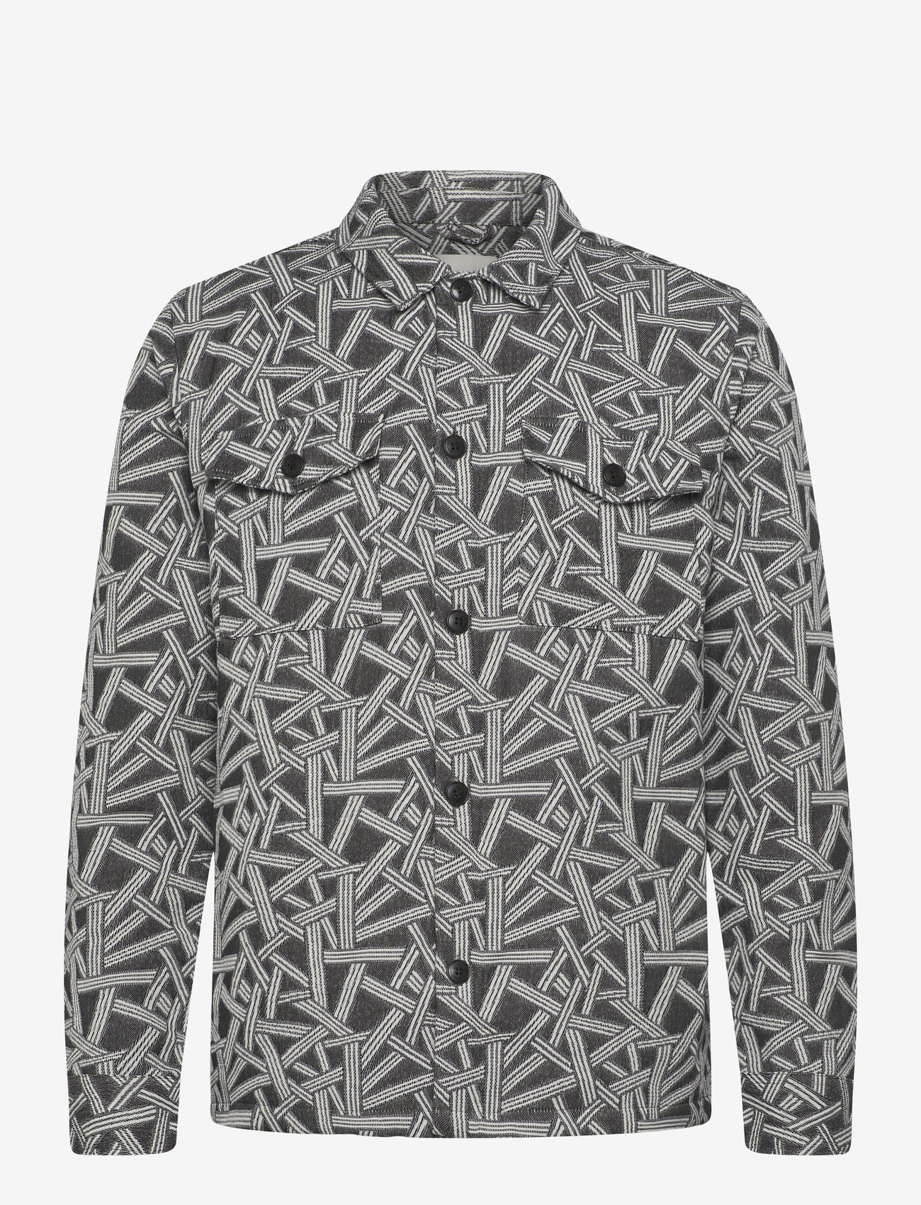 Anerkjendt - AKOSCAR JACQUARD2 OVERSHIRT - kollektsioonid - glacier gray - 0