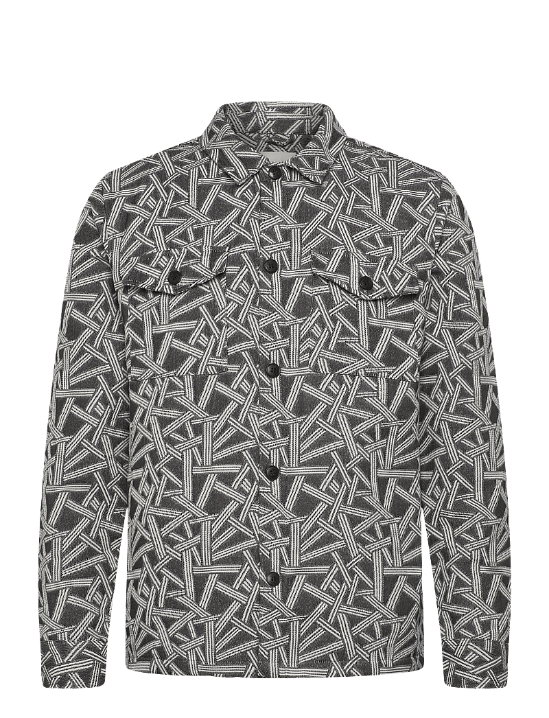 Anerkjendt - AKOSCAR JACQUARD2 OVERSHIRT - kollektionen - glacier gray - 0