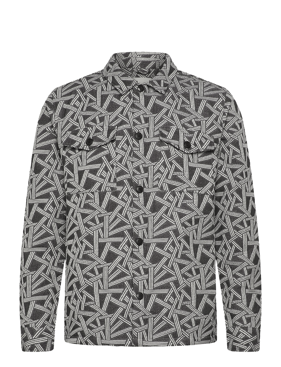 Anerkjendt - AKOSCAR JACQUARD2 OVERSHIRT - kollektionen - glacier gray - 0