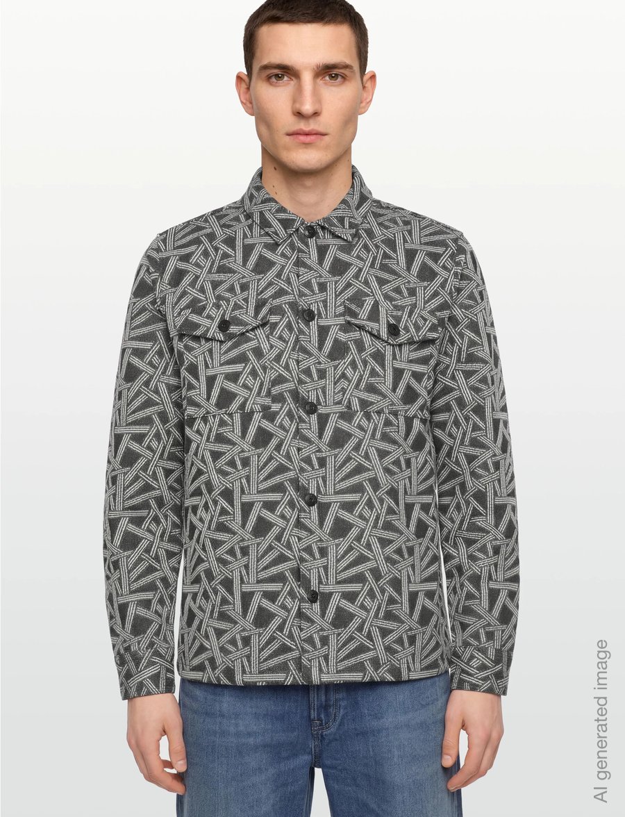 Anerkjendt - AKOSCAR JACQUARD2 OVERSHIRT - Überhemden - glacier gray - 3