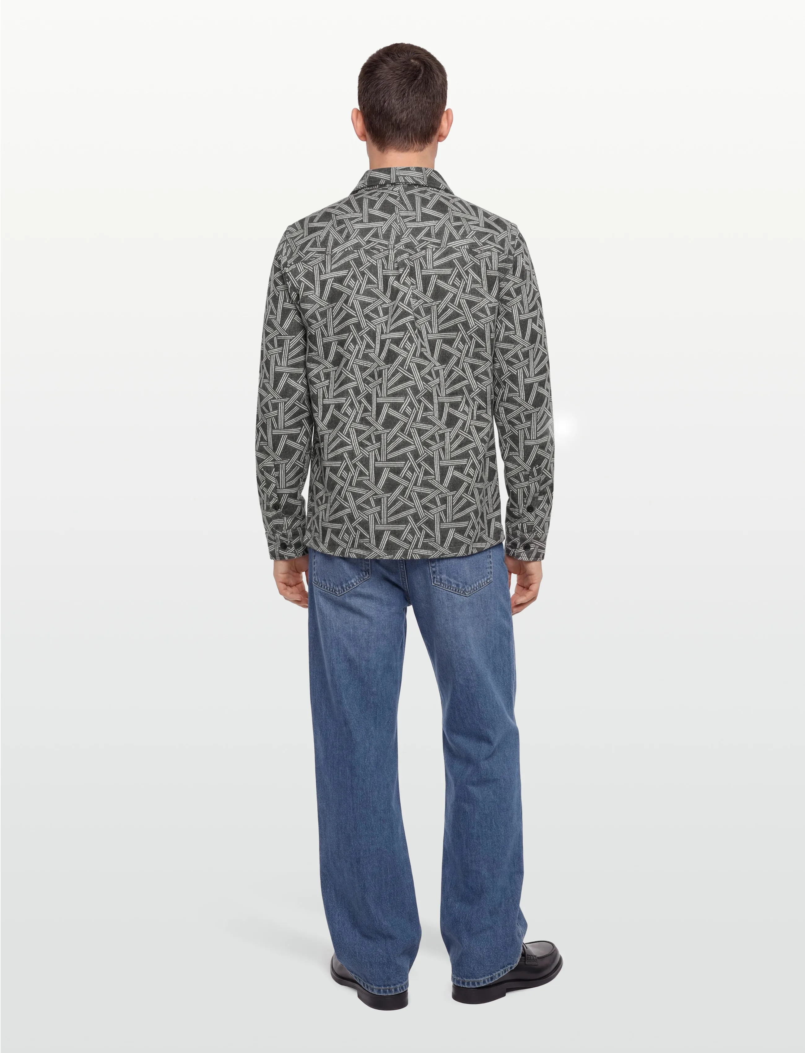 Anerkjendt - AKOSCAR JACQUARD2 OVERSHIRT - mænd - glacier gray - 4