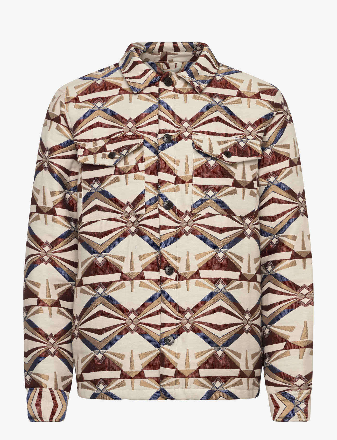 Anerkjendt - AKOSCAR JACQUARD4 OVERSHIRT - kollektsioonid - chili oil - 0