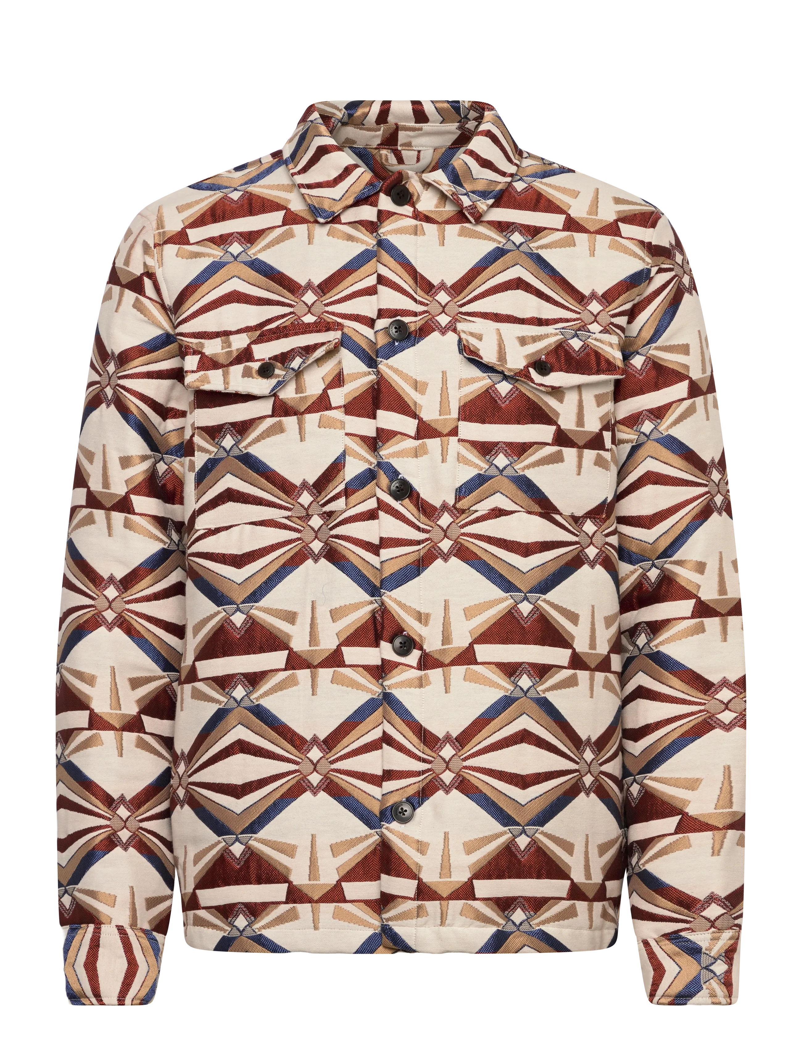 Anerkjendt AKOSCAR JACQUARD4 OVERSHIRT - Riided - CHILI OIL / multi