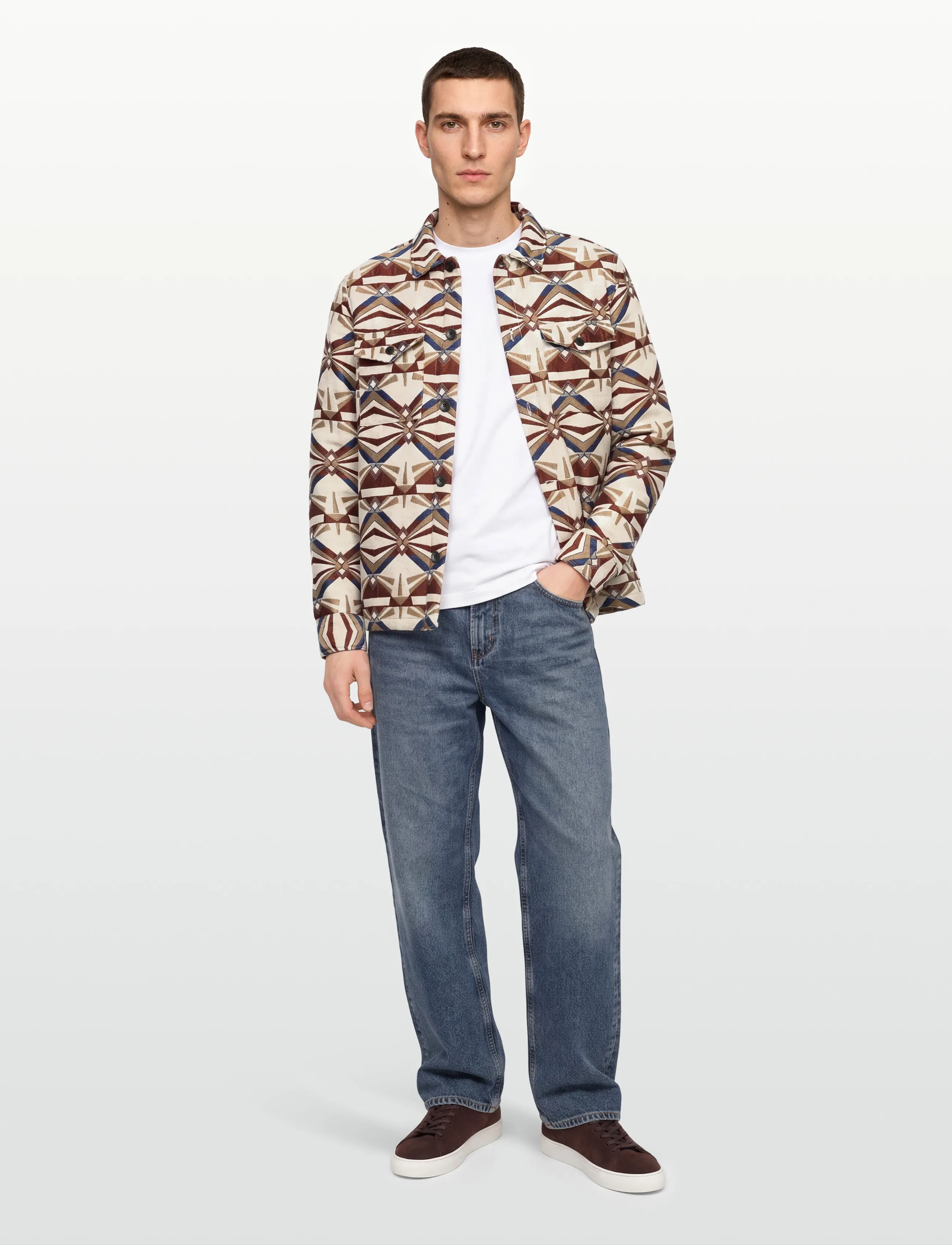 Anerkjendt Akoscar Jacquard4 Overshirt, Mænd, Jacquard Overshirt, Multi/mønstret, Str: XXL
