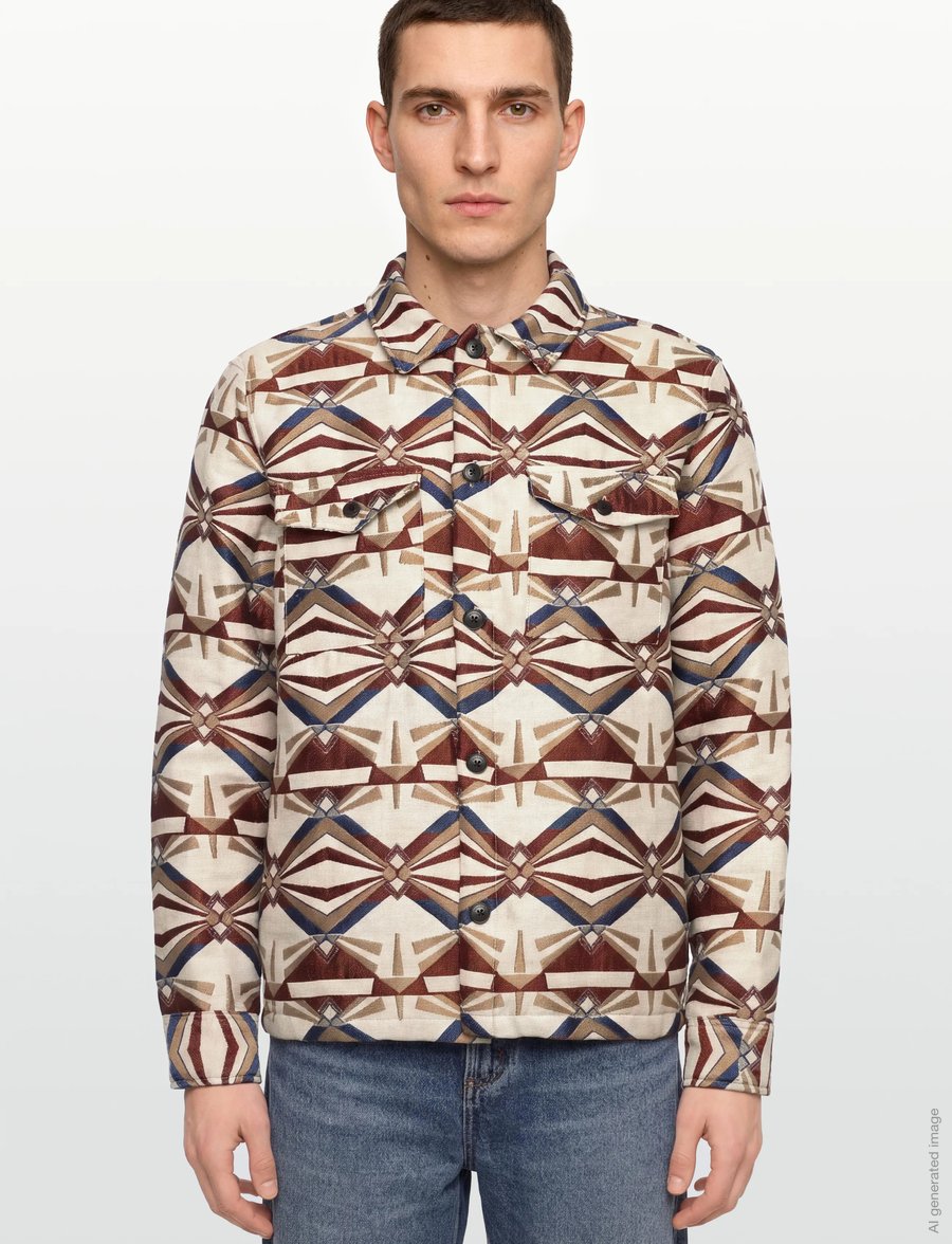 Anerkjendt - AKOSCAR JACQUARD4 OVERSHIRT - Überhemden - chili oil - 3