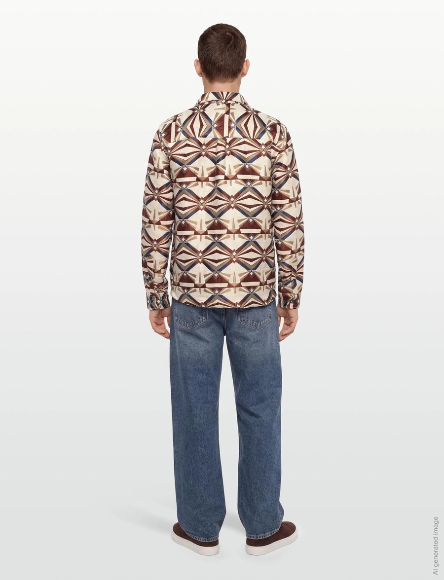Anerkjendt - AKOSCAR JACQUARD4 OVERSHIRT - Überhemden - chili oil - 4