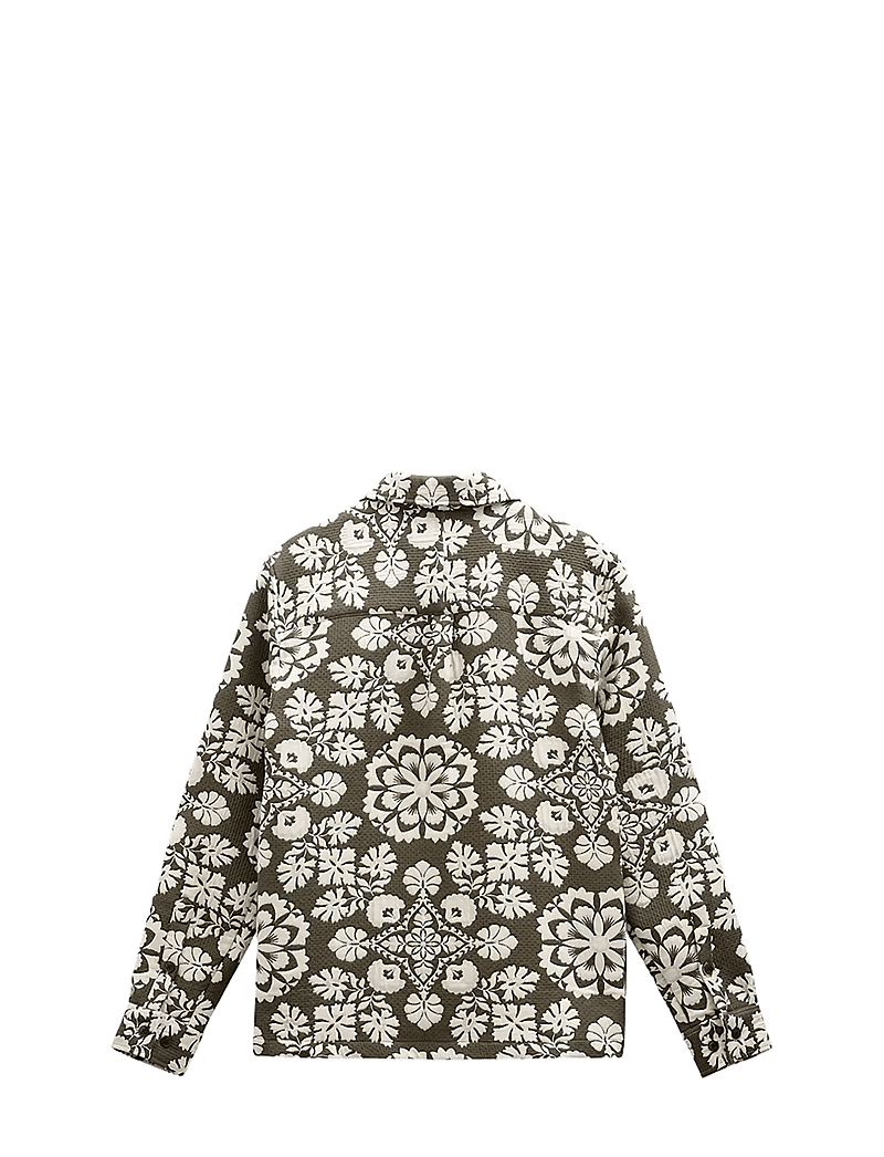 Anerkjendt - AKOSCAR FLOWER JACQ OVERSHIRT - kollektioner - forest night - 1