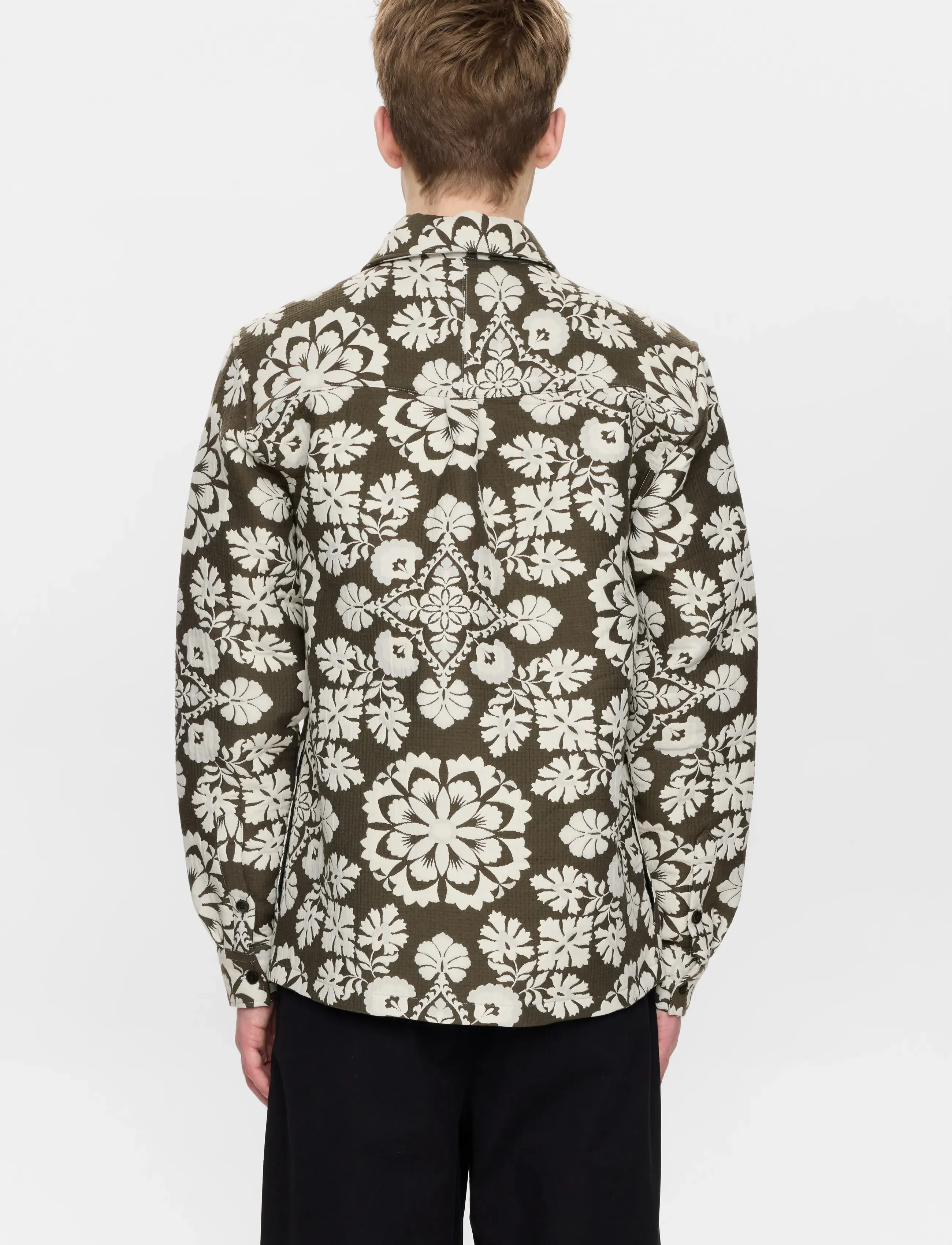 Anerkjendt - AKOSCAR FLOWER JACQ OVERSHIRT - kollektionen - forest night - 4