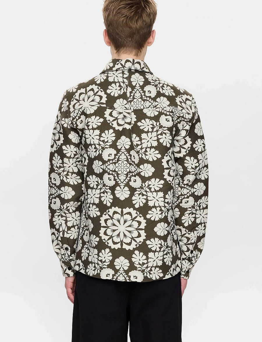 Anerkjendt - AKOSCAR FLOWER JACQ OVERSHIRT - kollektionen - forest night - 4