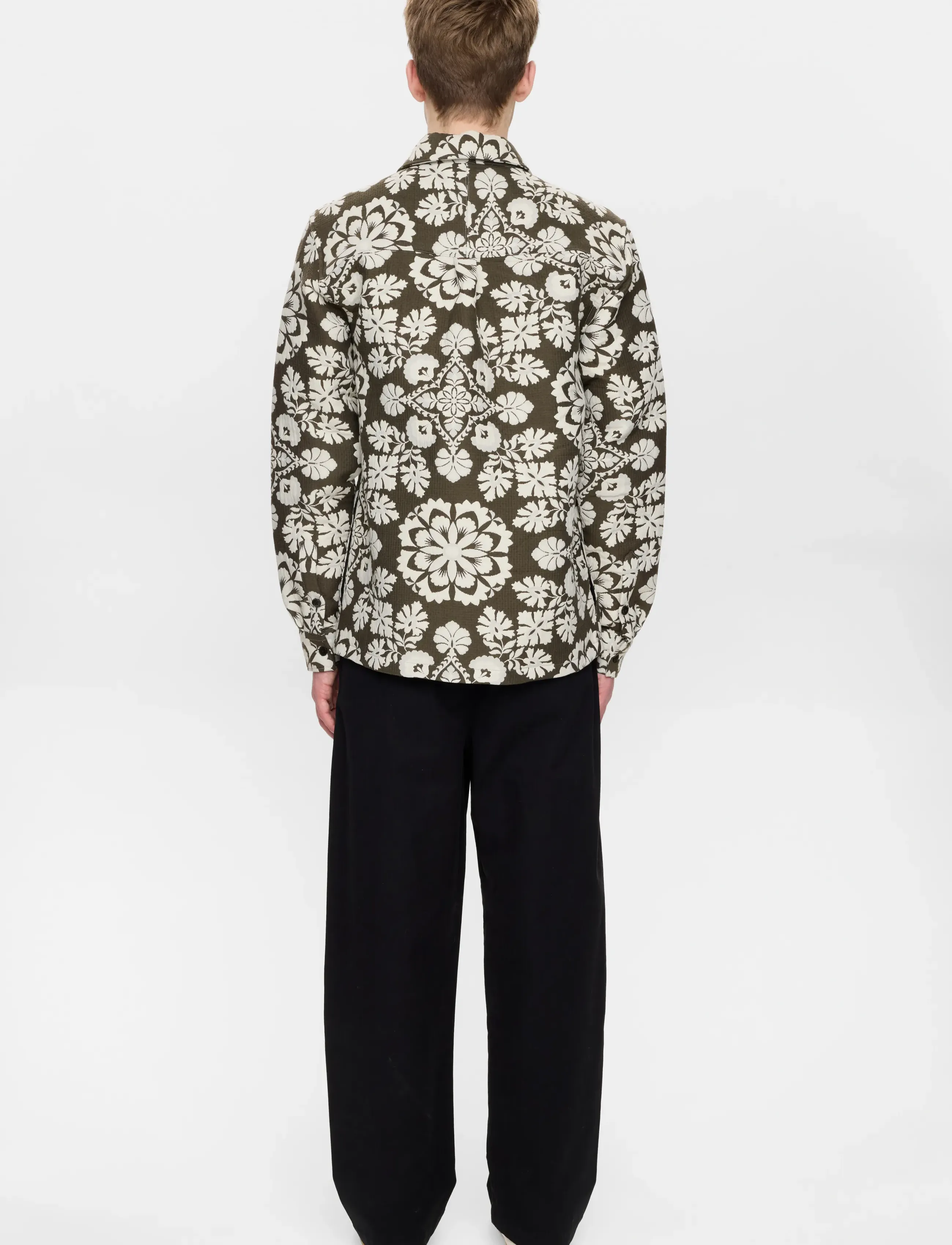 Anerkjendt - AKOSCAR FLOWER JACQ OVERSHIRT - kollektionen - forest night - 5