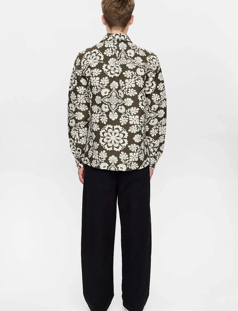 Anerkjendt - AKOSCAR FLOWER JACQ OVERSHIRT - kollektionen - forest night - 5
