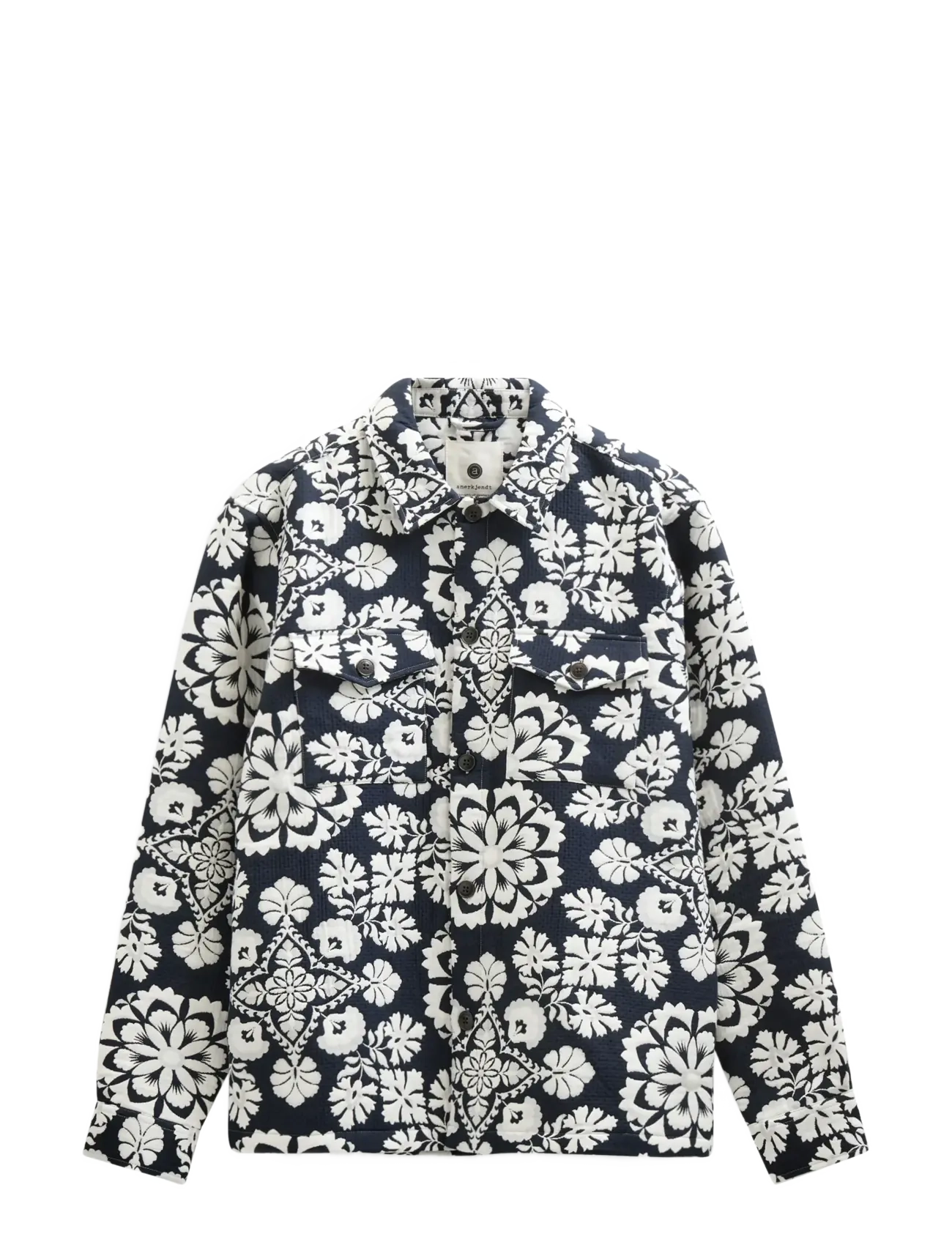 ANERKJENDT Akoscar Flower Jacq Overshirt Navy - M - Herren