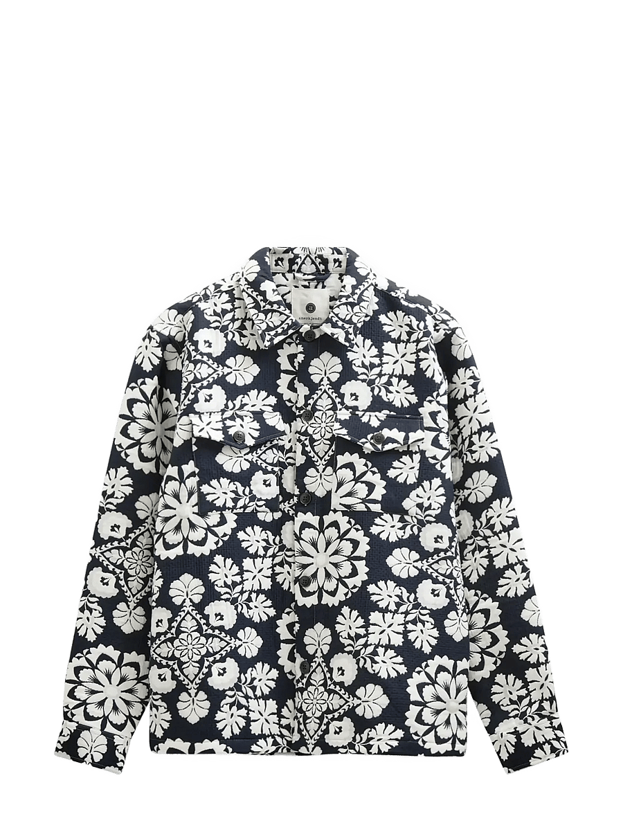 Anerkjendt - AKOSCAR FLOWER JACQ OVERSHIRT - kollektionen - sky captain - 0