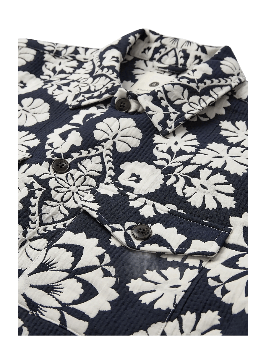 Anerkjendt - AKOSCAR FLOWER JACQ OVERSHIRT - kollektionen - sky captain - 2