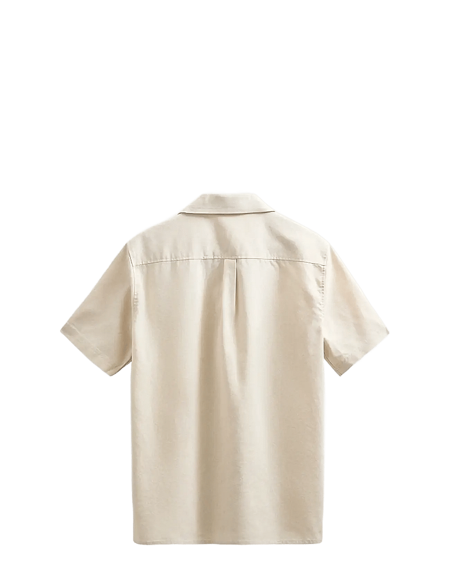 Anerkjendt - AKLEO COT/LINEN/VIS S/S SHIRT - kurzarmhemden - brown rice melange - 1