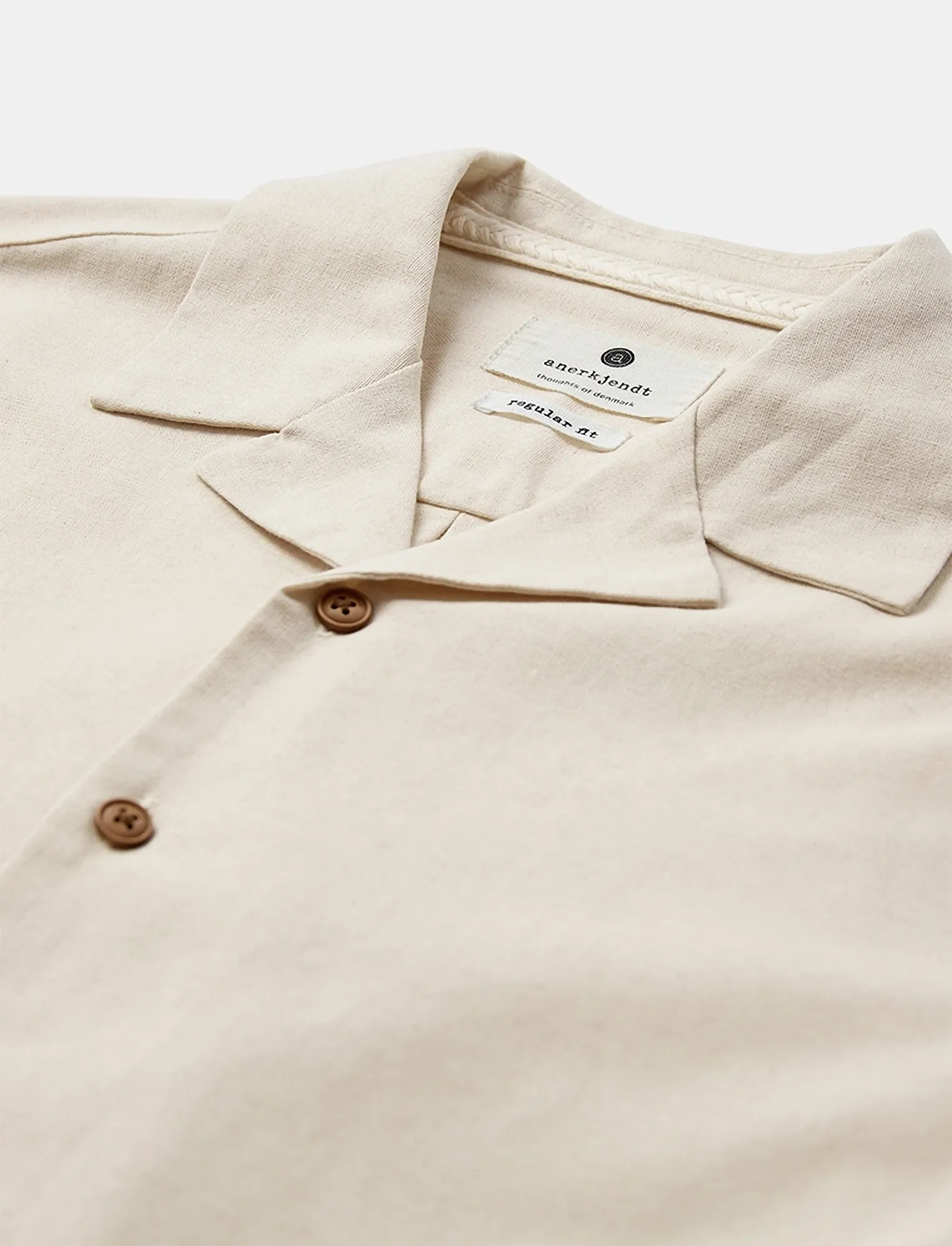 Anerkjendt - AKLEO COT/LINEN/VIS S/S SHIRT - kortærmede skjorter - brown rice melange - 2