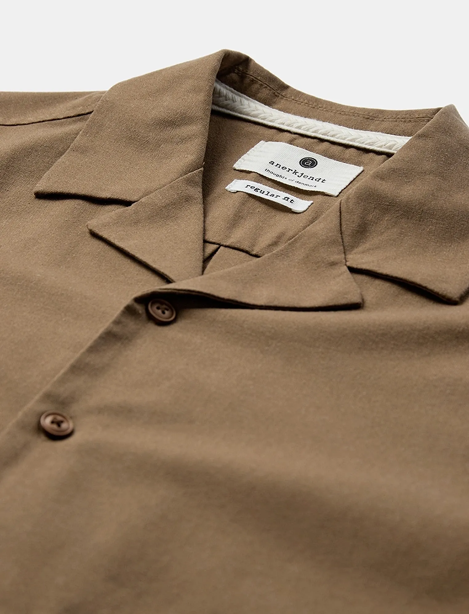 Anerkjendt - AKLEO COT/LINEN/VIS S/S SHIRT - chemises à manches courtes - teak - 2