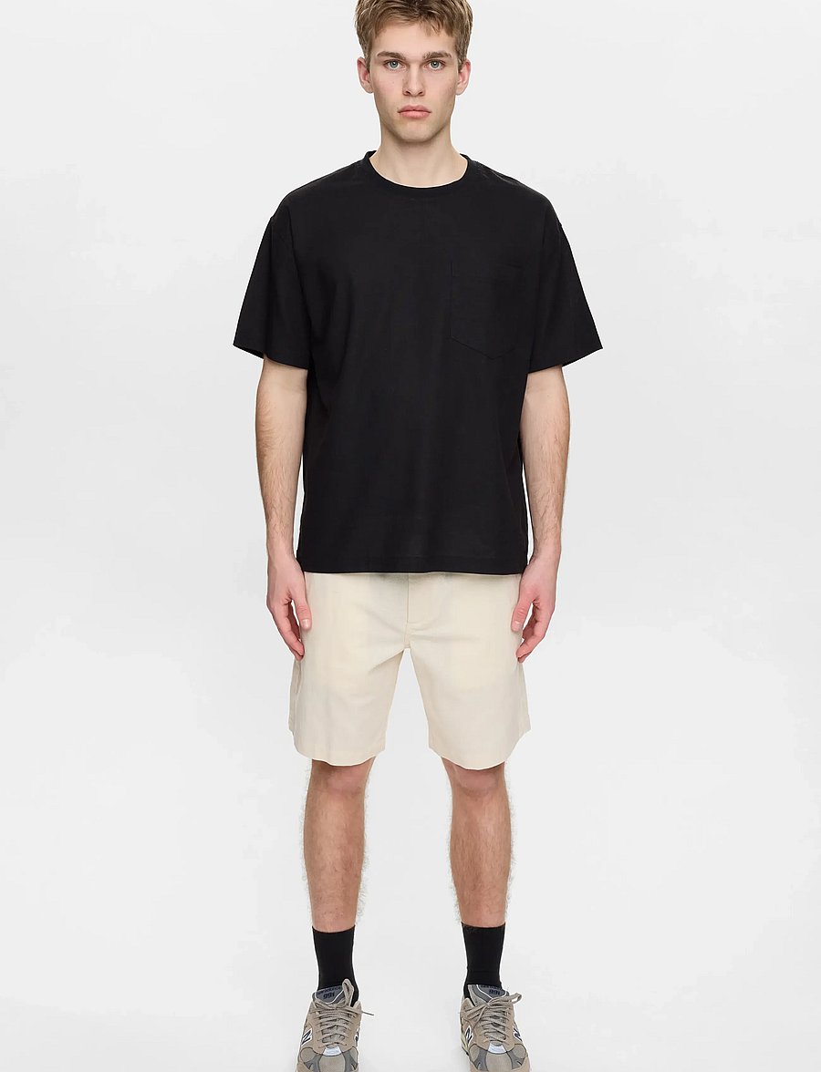 Anerkjendt - AKJAMES COT/LINEN/VIS ELA SHORTS - casual shorts - brown rice melange - 5
