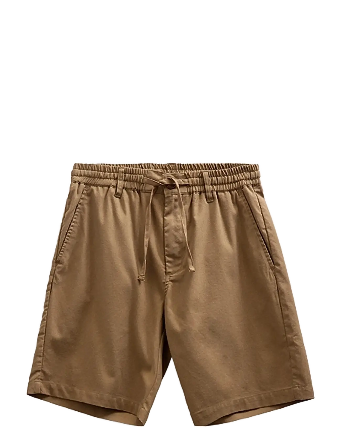 Anerkjendt Akjames Cot/Linen/Vis Ela Shorts, Mænd, Snøreshorts, Brun, Str: S