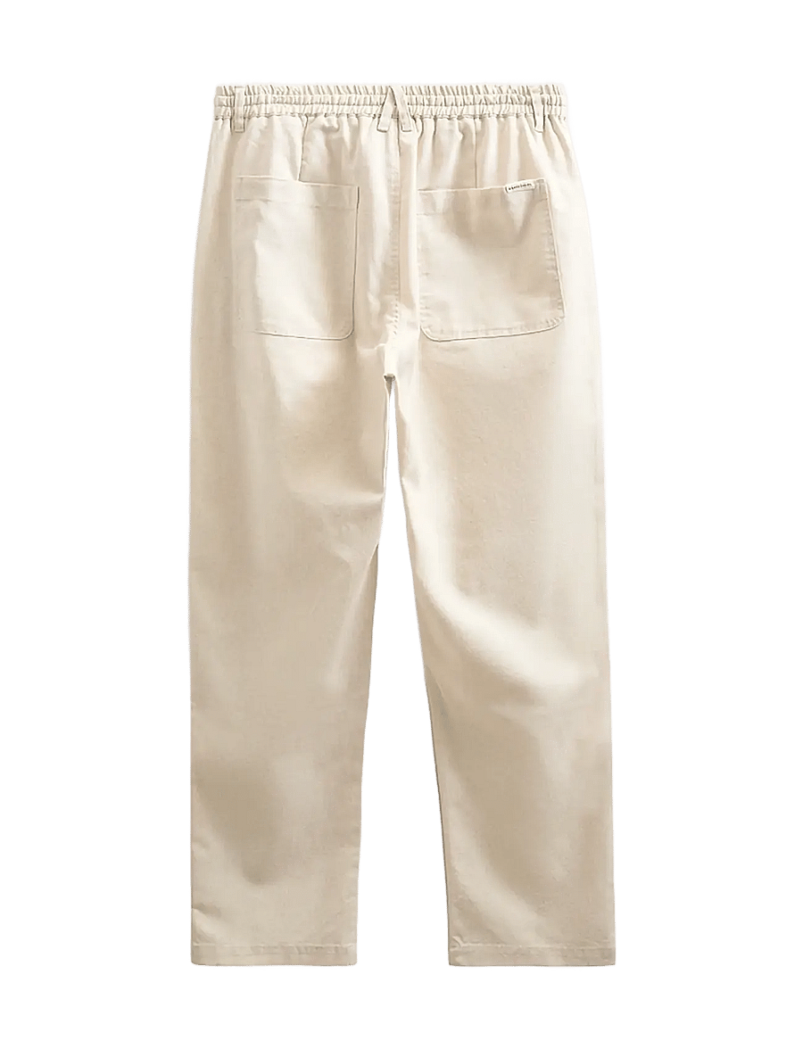 Anerkjendt - AKJAN COT/LINEN/VIS ELA PANTS - hörbuxur - brown rice melange - 1