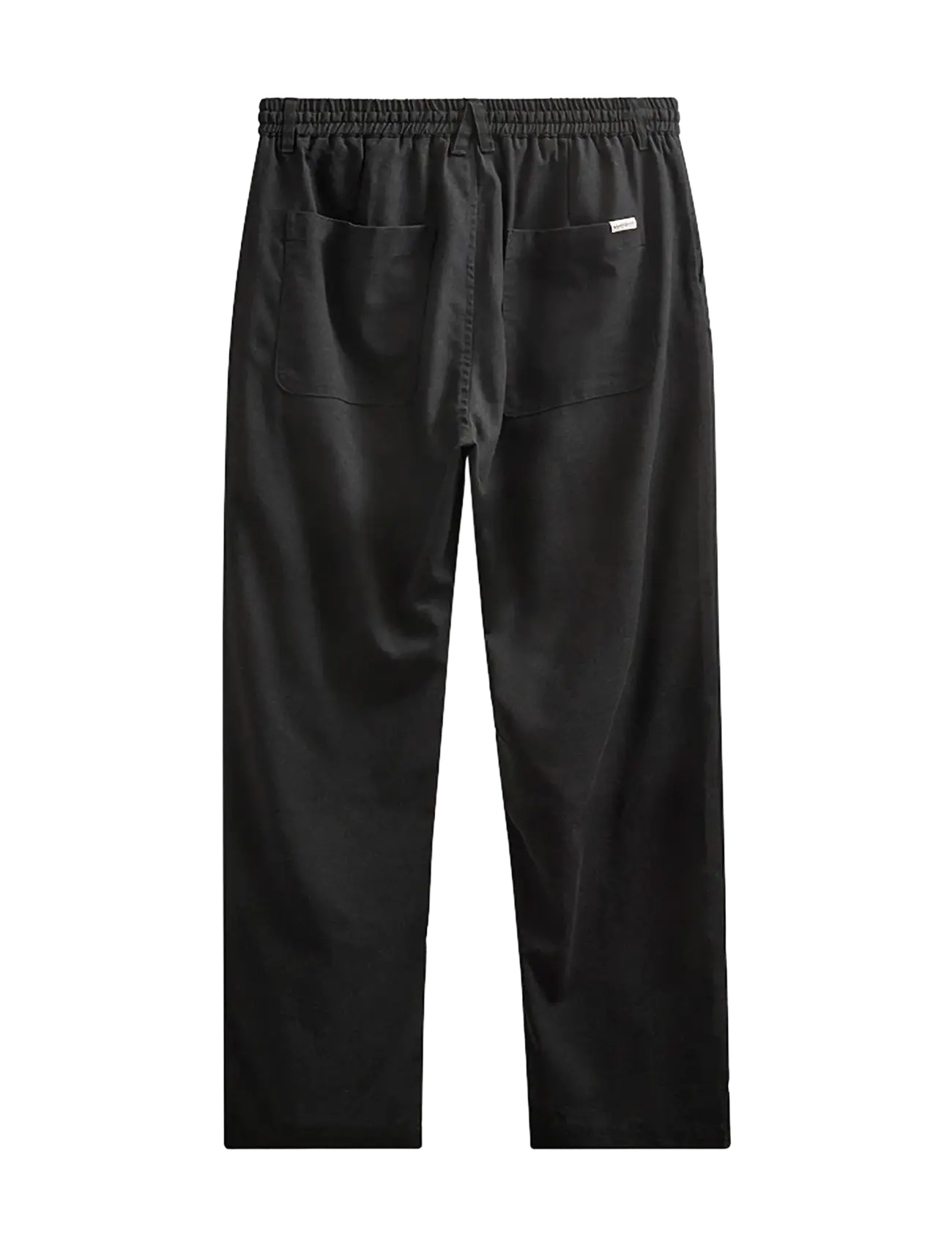 Anerkjendt - AKJAN COT/LINEN/VIS ELA PANTS - hørbukser - caviar - 2