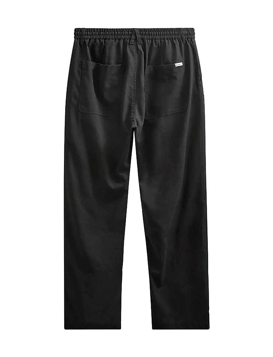 Anerkjendt - AKJAN COT/LINEN/VIS ELA PANTS - leinenhosen - caviar - 2