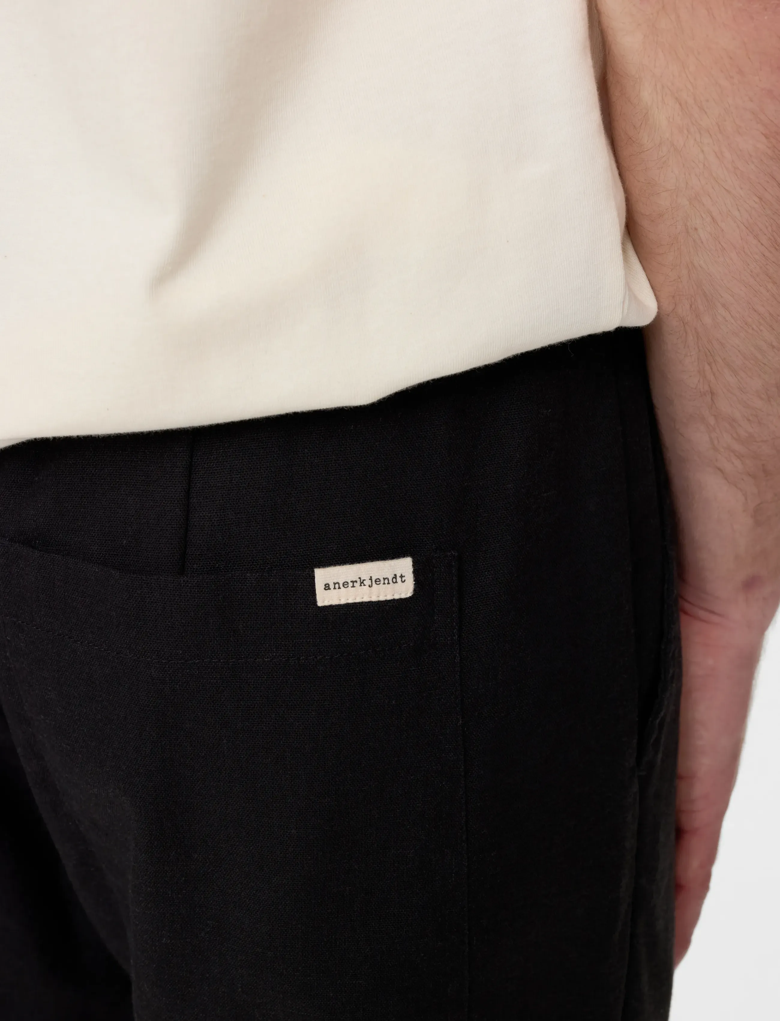 Anerkjendt AKJAN COT/LINEN/VIS ELA PANTS - Anerkjendt - CAVIAR / black