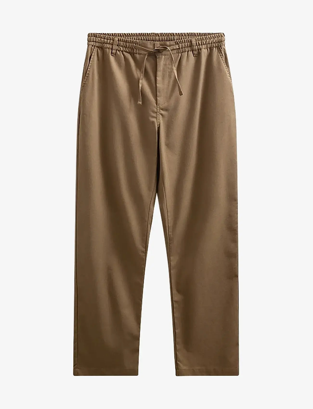 Anerkjendt - AKJAN COT/LINEN/VIS ELA PANTS - hørbukser - teak - 0
