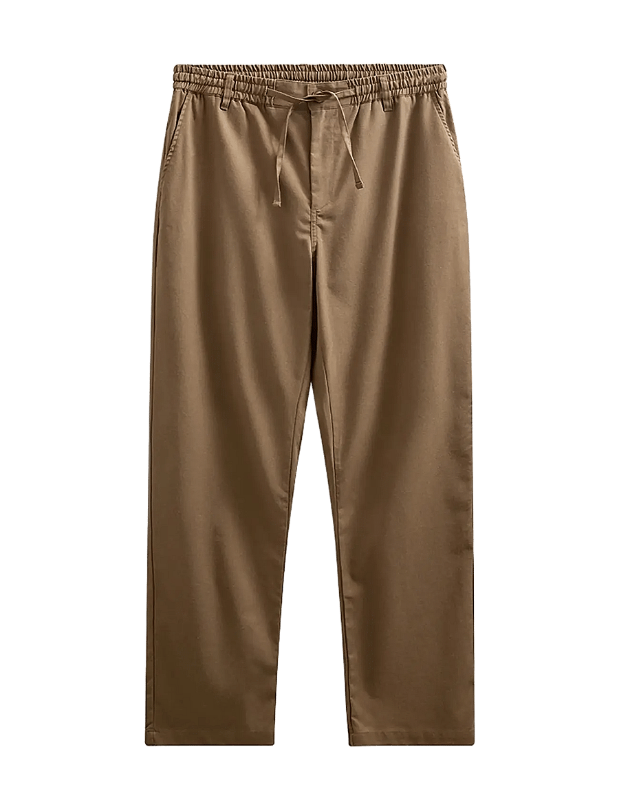 Anerkjendt - AKJAN COT/LINEN/VIS ELA PANTS - linen trousers - teak - 0