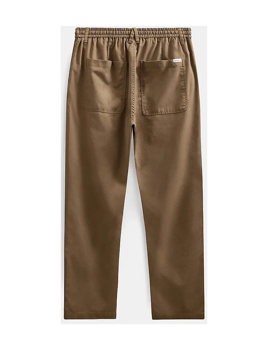 Anerkjendt - AKJAN COT/LINEN/VIS ELA PANTS - linen trousers - teak - 1