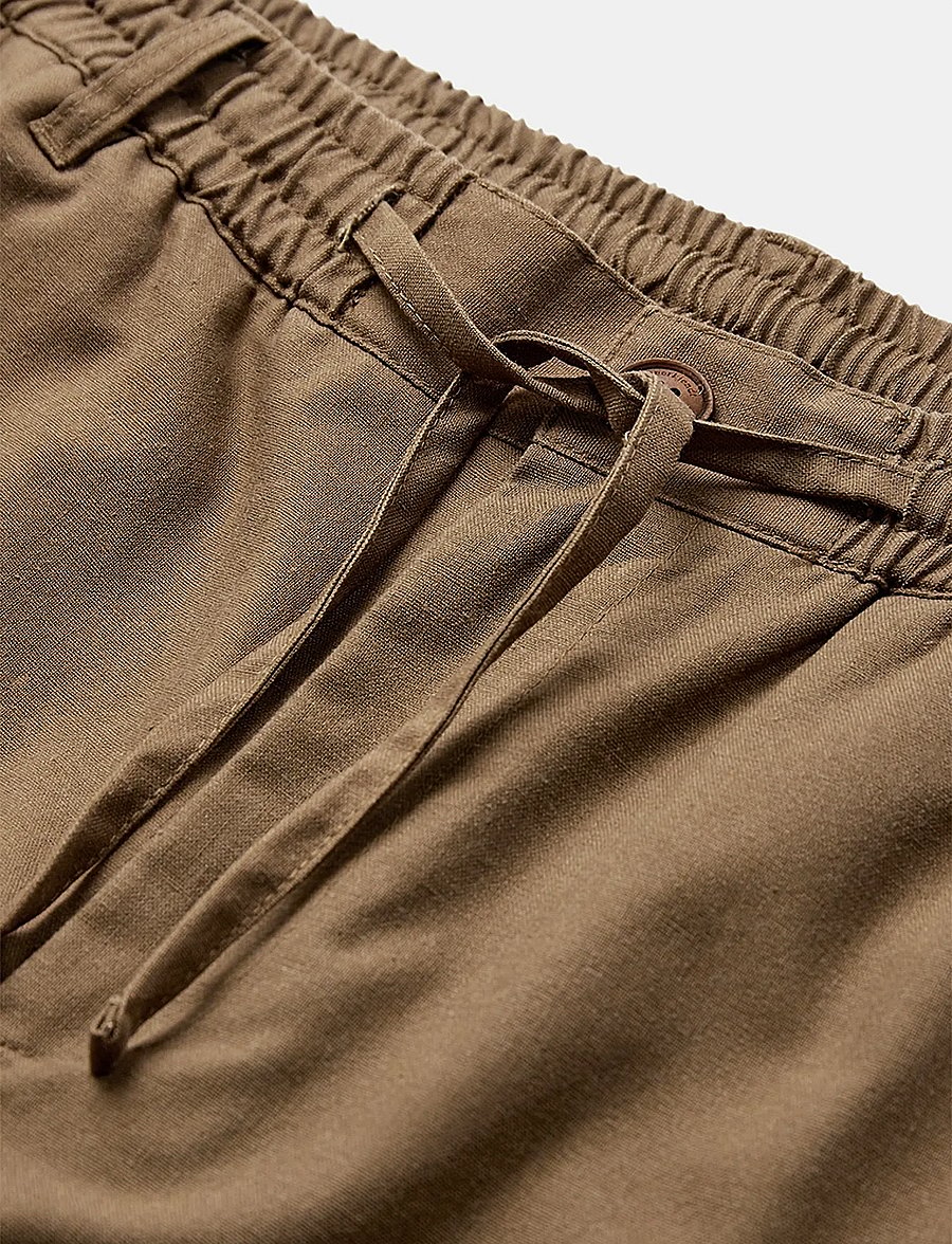 Anerkjendt - AKJAN COT/LINEN/VIS ELA PANTS - linen trousers - teak - 2