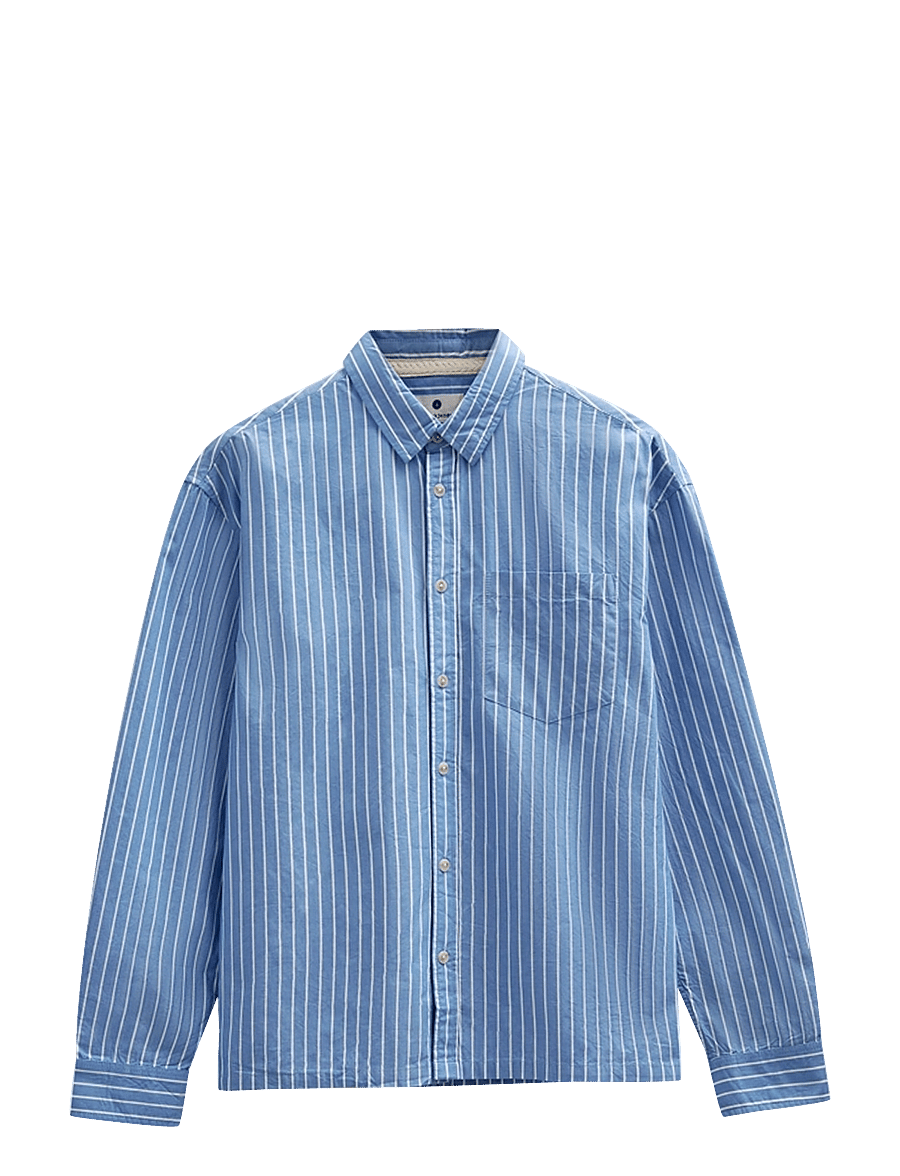 Anerkjendt - AKOTTO POPLIN STRIPE LS SHIRT - casual skjorter - light blue - 1