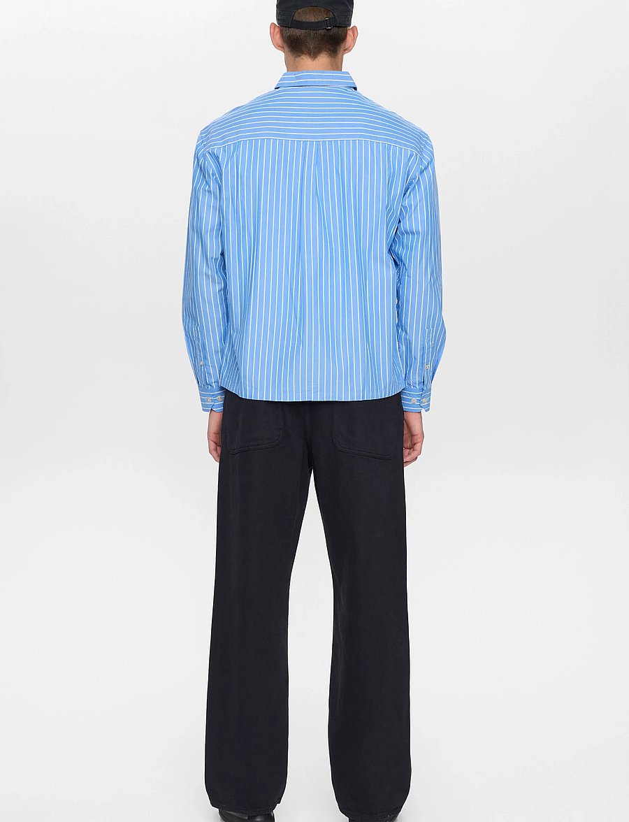 Anerkjendt - AKOTTO POPLIN STRIPE LS SHIRT - randiga skjortor - light blue - 3