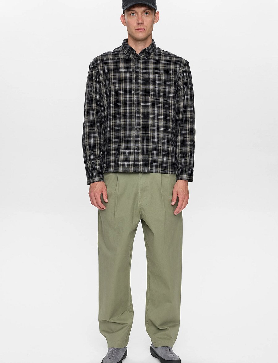 Anerkjendt - AKOTTO FLANNEL CHECK LS SHIRT - flanell-hemden - caviar - 0