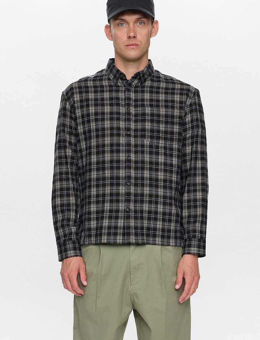Anerkjendt - AKOTTO FLANNEL CHECK LS SHIRT - flanell-hemden - caviar - 5